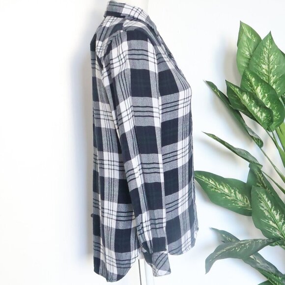 Rails Hunter Navy Blue White Forest Green Long Sleeve Flannel Button Down Shirt - Picture 5 of 10